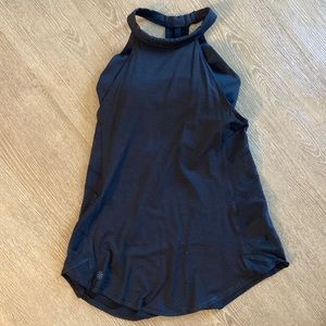Black Athleta tank top w/ mesh sides and built in bra